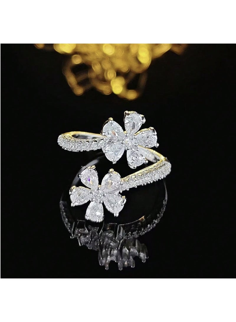 ڤيا خاتم زهرة نسائي فاخر بتصميم أنيق وناعم - Image 1